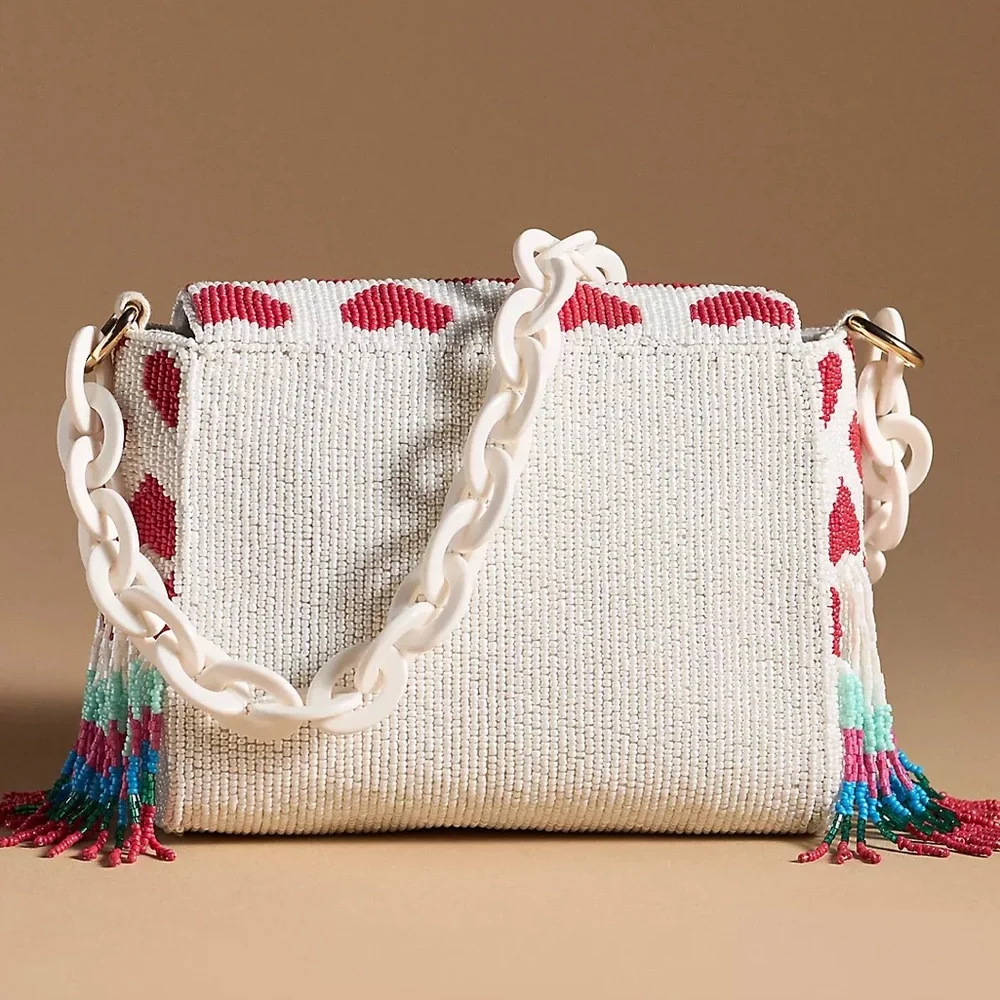Anthropologie BEADED HEART SHOULDER BAG Style No. 95659405 - Picture 2 of 3